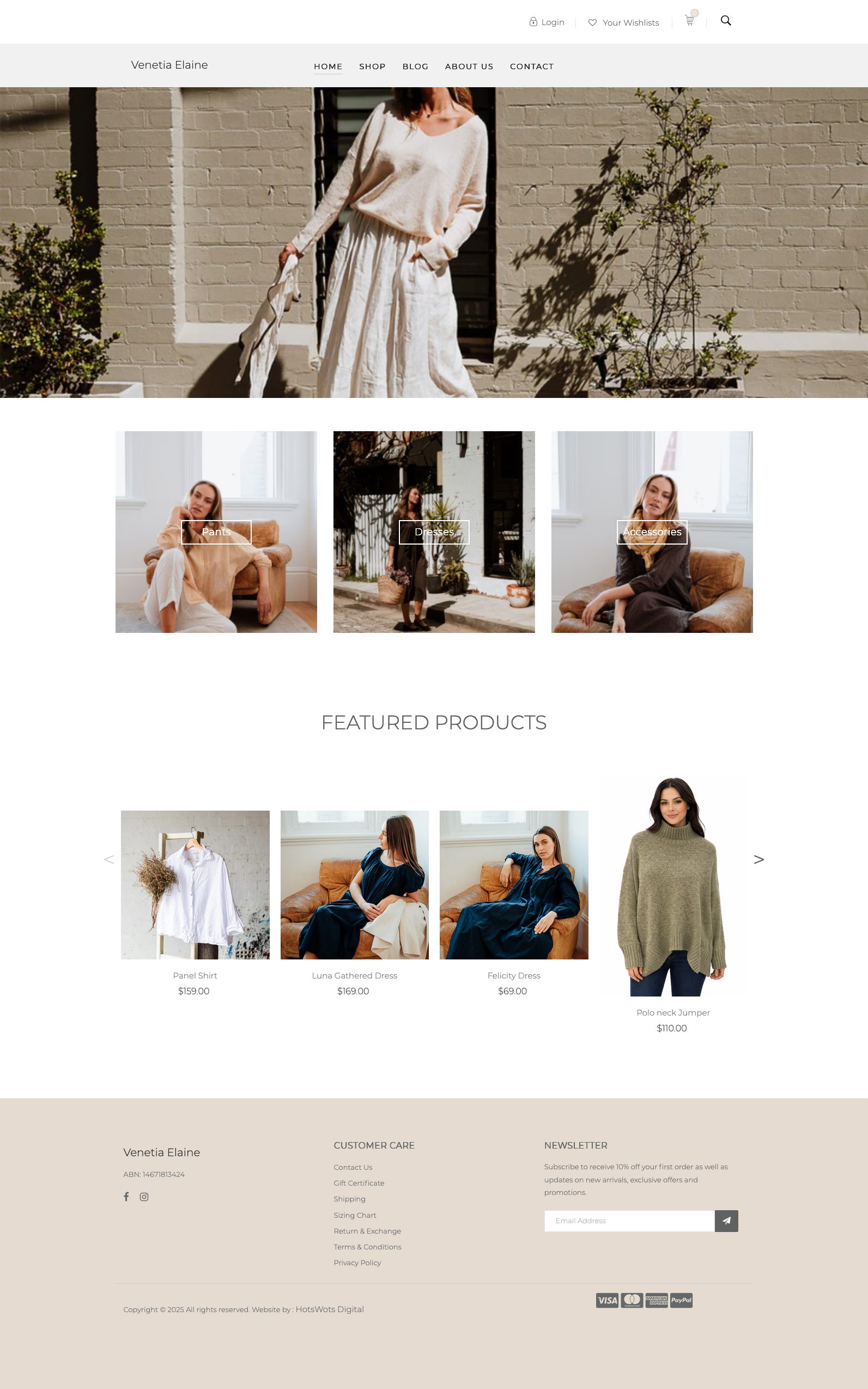 Shopify Store Design Sydney — Venetia Elaine Fashion Label Shopify-store-design-Sydney-Venetia-Elaine-fashion-label